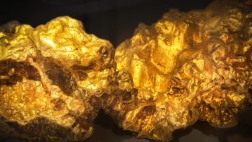 Close-up of large gold nugget