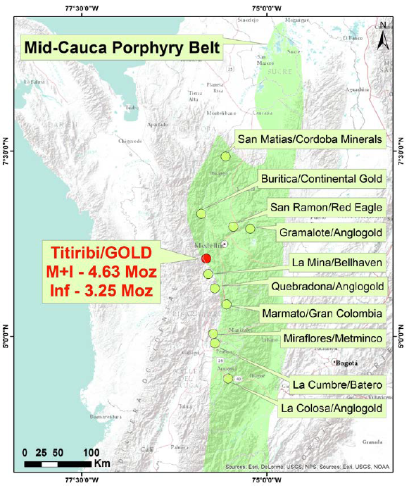 GoldMining Karte Mid Cauca Belt