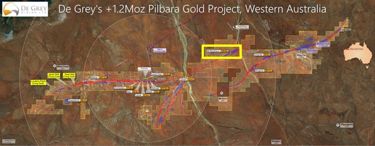 De Grey Mining Karte Pilbara Projekt