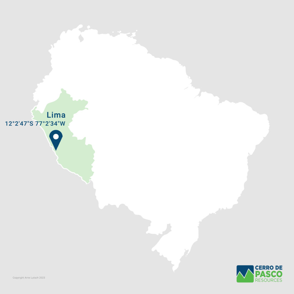 Cerro de Pasco Resources Inc. - Karte Standort
