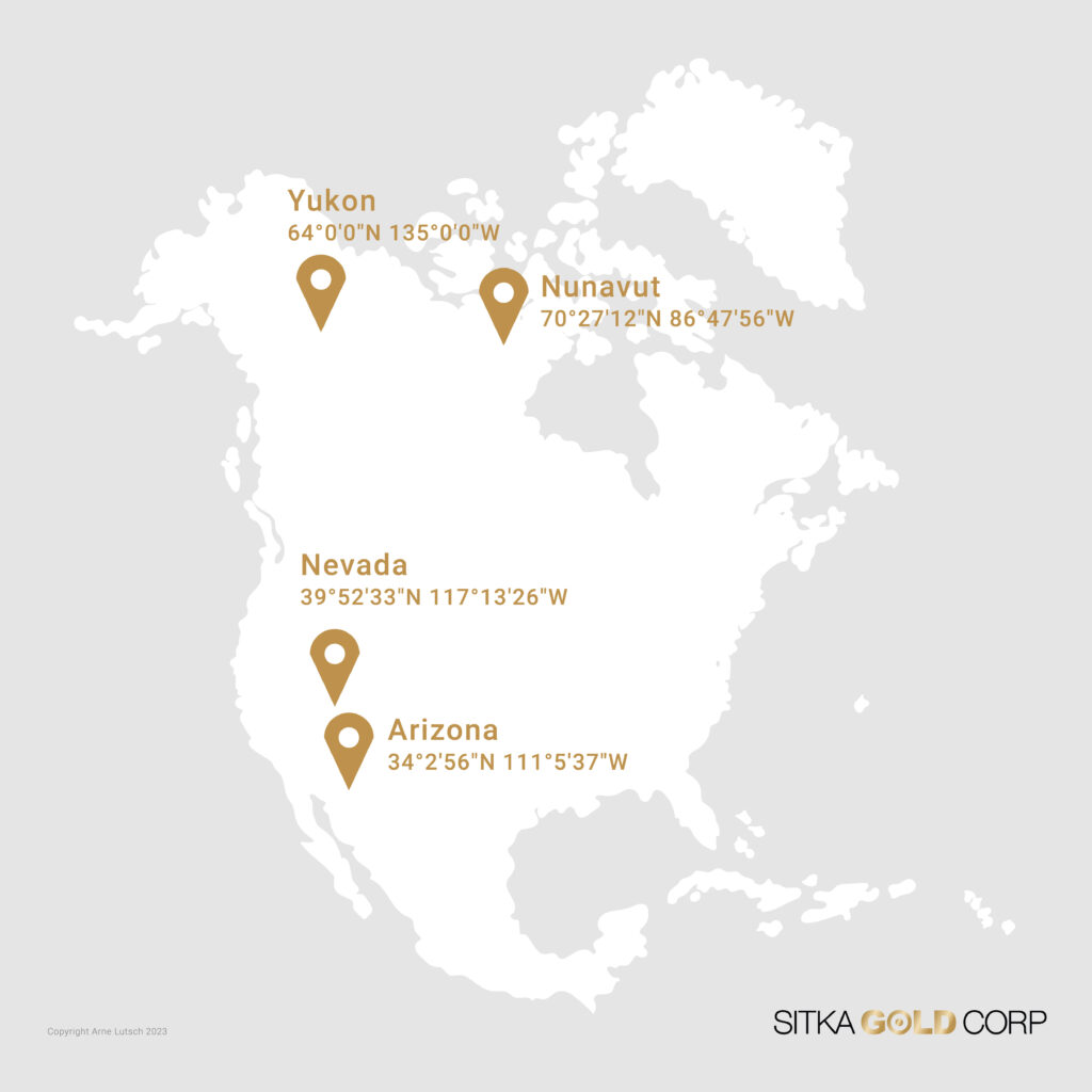 Sitka Gold Corp. - Karte Standorte