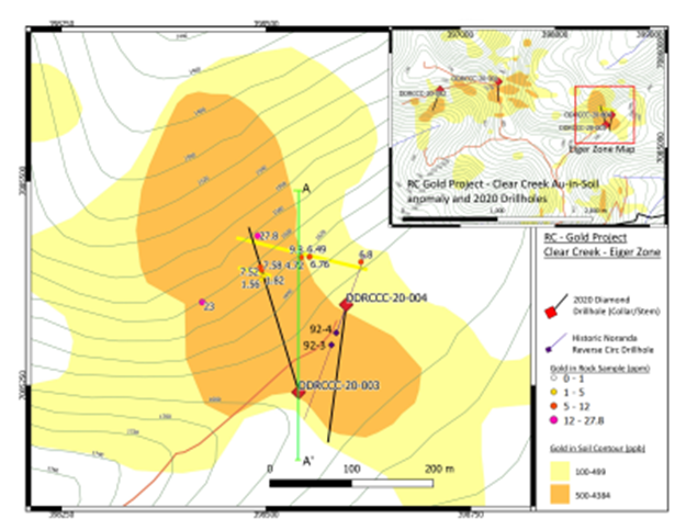 SIG RC Goldprojekt Karte des Zielplans der Zone Eiger