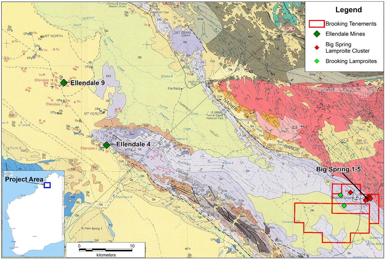 LOM Location of the Brooking Diamond Exploration Project