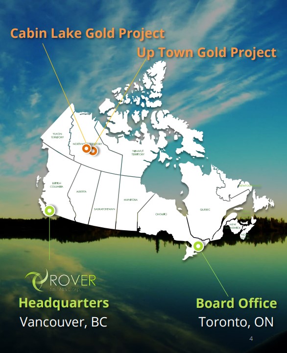 Rover Lage von Cabin Lake in den North West Territories