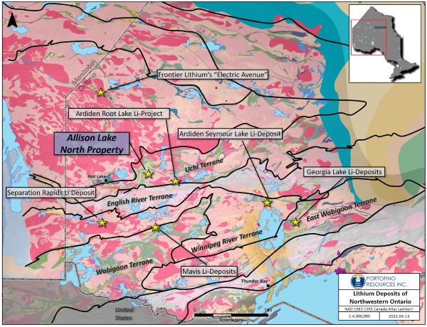 Bedeutende Lithium Lagerstätten im Nordwesten von Ontario