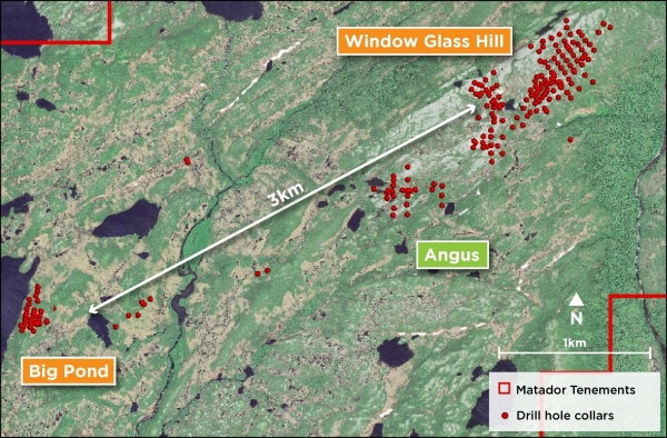 Priority Target Area between Big Pond and Window Glass Hill Deposits