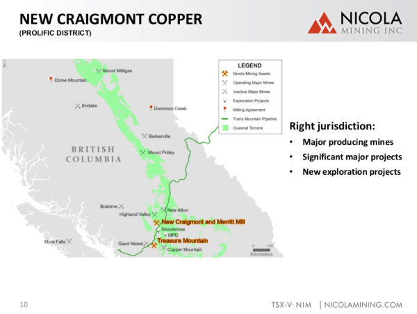 New Craigmont ist umgeben von produzierenden Minen