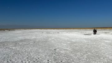 ION Energy – Location of brine sample collection on one of the salt lakes at Urgakh Naran, showing natural evaporation ponds_CONNEKTAR