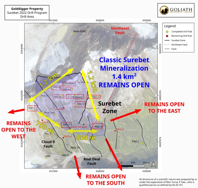 Goliath Resources Karte Surebet Ausdehnung System