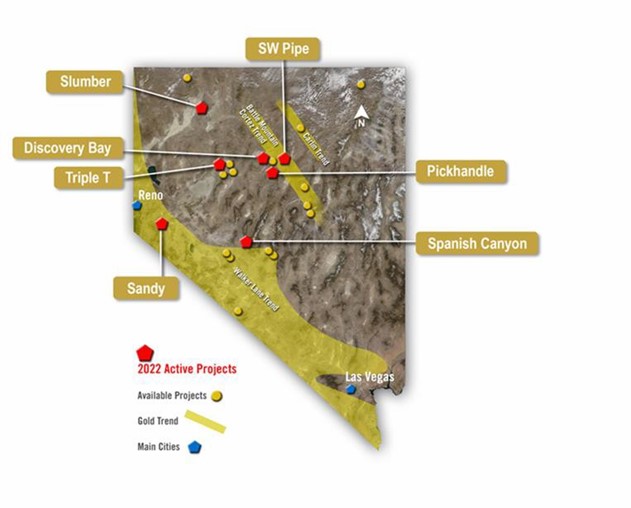 NV Gold Grundstücksportfolio in Nevada