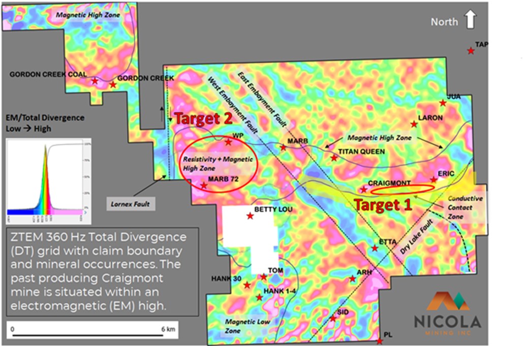 Nicola Mining Die wichtigsten Explorationsziele für 2023 anhand der ZTEM Ergebnisse