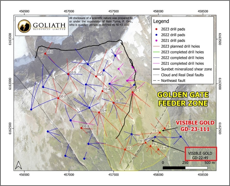 Goliath Resources Golden Gate Feeder Zone