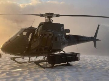 Goliath Resources – Helikopter im Schnee auf dem Golddigger Projekt