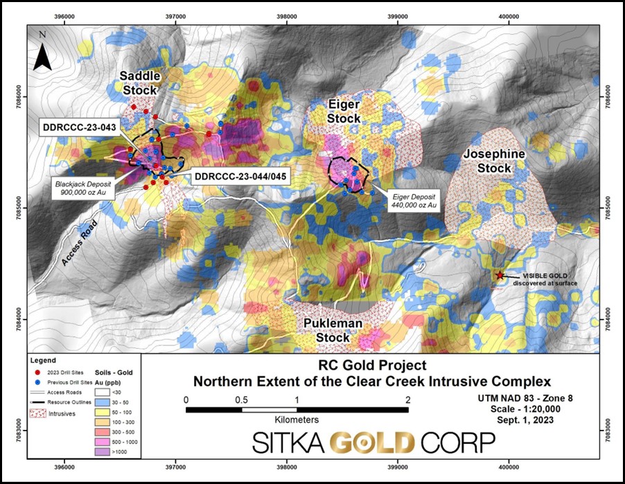 Sitka Gold Confirms Quality of Blackjack Discovery with 449.0 Meters of 0.74 g/t Gold from Surface