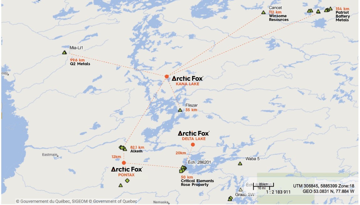 Arctic Fox starts exploration of its lithium projects in James Bay, Quebec