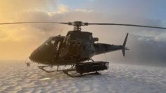 Goliath Resources – Helikopter im Schnee auf dem Golddigger Projekt