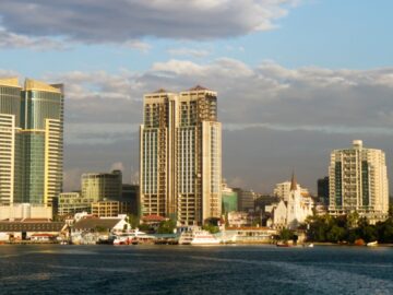 dar es salaam view form the ferry boat