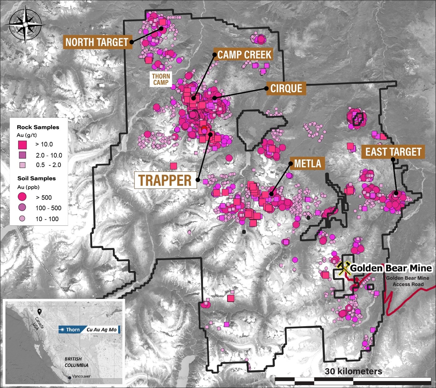 Select Mineralized Intervals for the Trapper Target Drilling