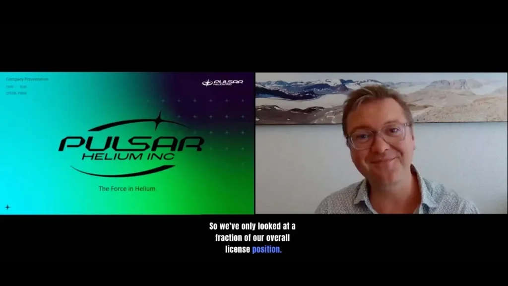 Ausschnitt aus dem Online-Interview von Pulsar Helium bei der Vorstellung der Unternehmenspräsentation