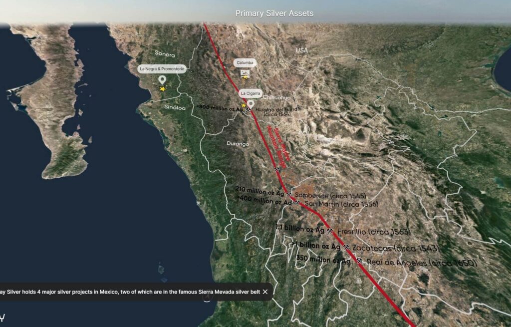 Die Lage der Silberprojekte von Kootenay Silver
