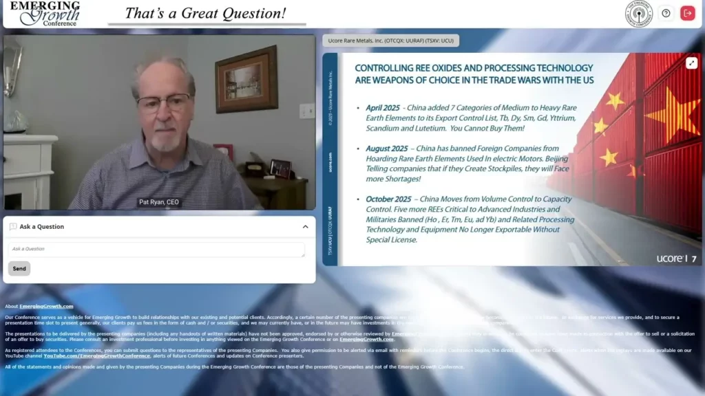 Ucore Rare Metals Emerging Growth Conference